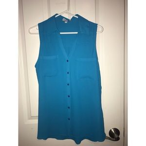 Blue Sleeveless Top